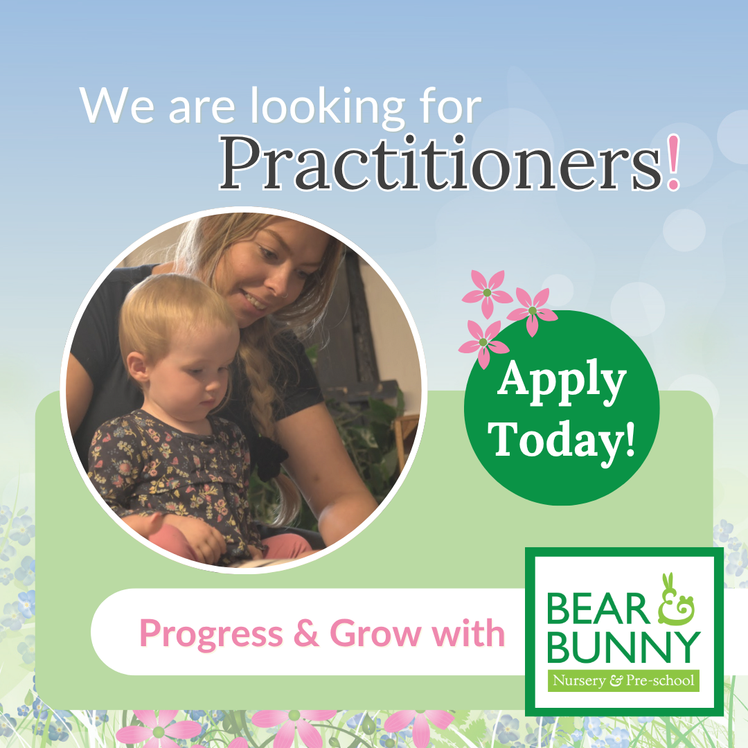 Bear and Bunny Nursery and Pre-School Facebook ad: Recruiting Now: Are You Our Next Child Care Superstar?