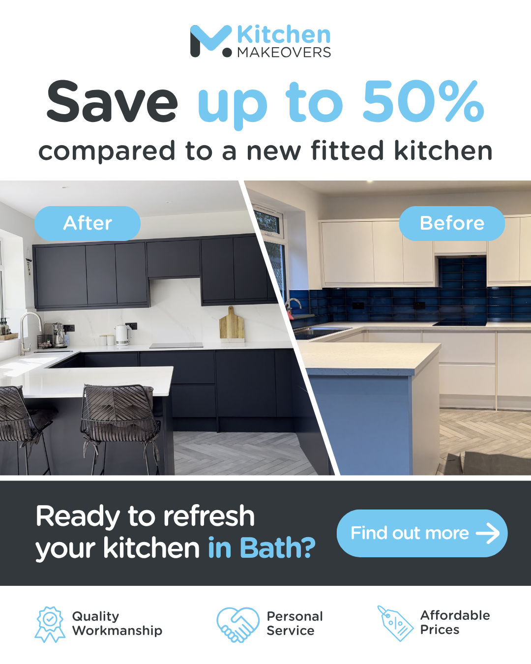 Kitchen Makeovers Facebook ad from May 26, 2026