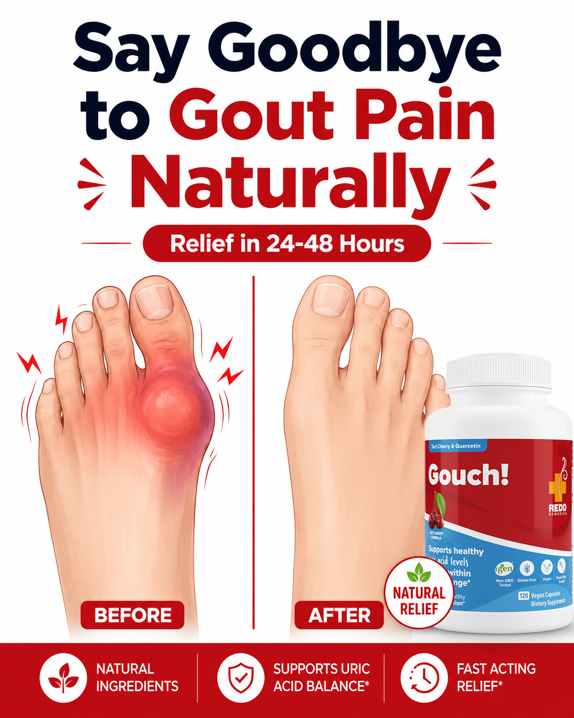 Redd Remedies Facebook ad: I've had gout for 12 years.