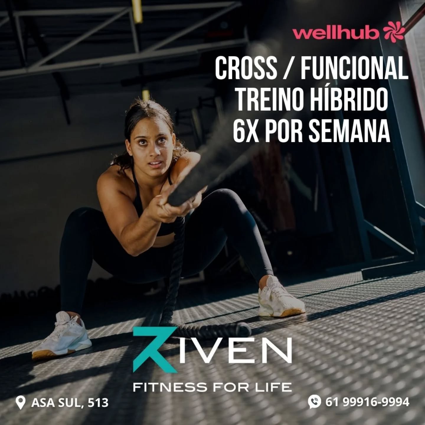 Riven Fitness for Life Facebook ad: Riven Fitness é um Wellness Center pronto pra…