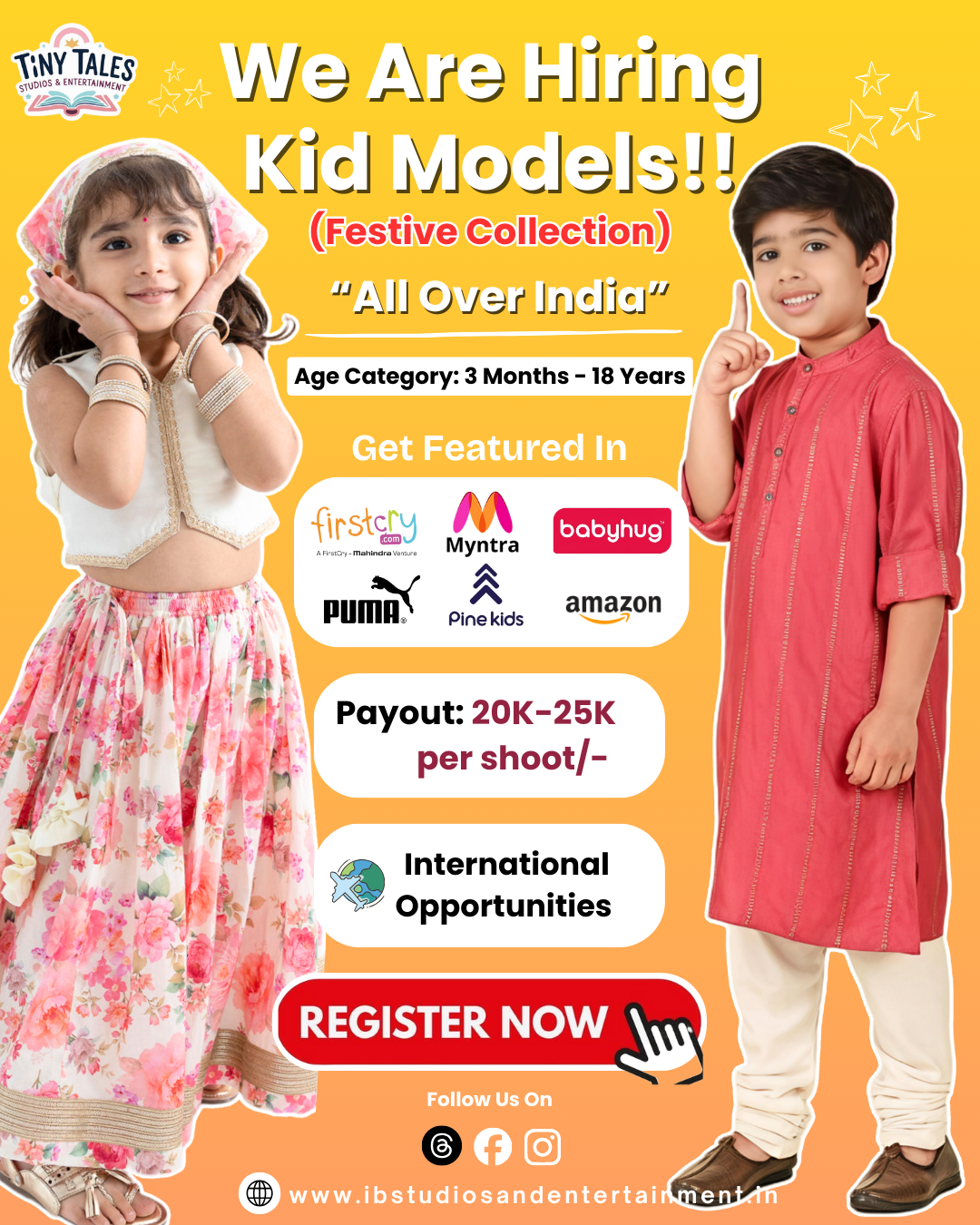 T.T Studios & Entertainment Facebook ad: Kid Modelling Opportunities, All Over India!