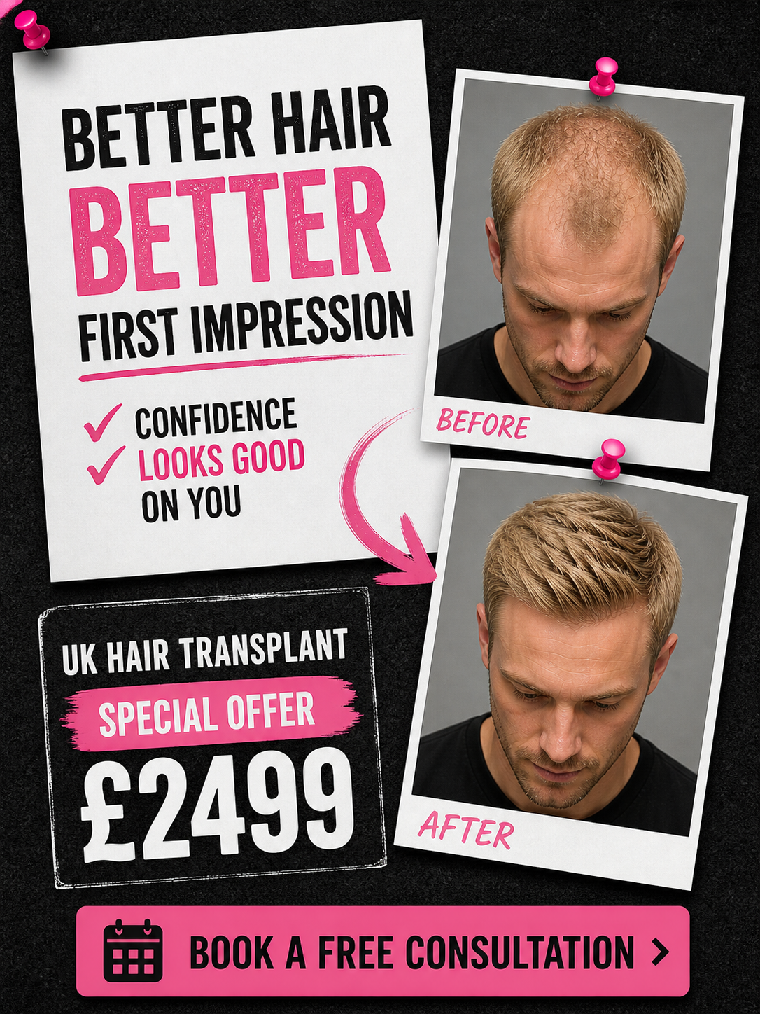 The Hair Transplant Company Facebook ad from May 11, 2026