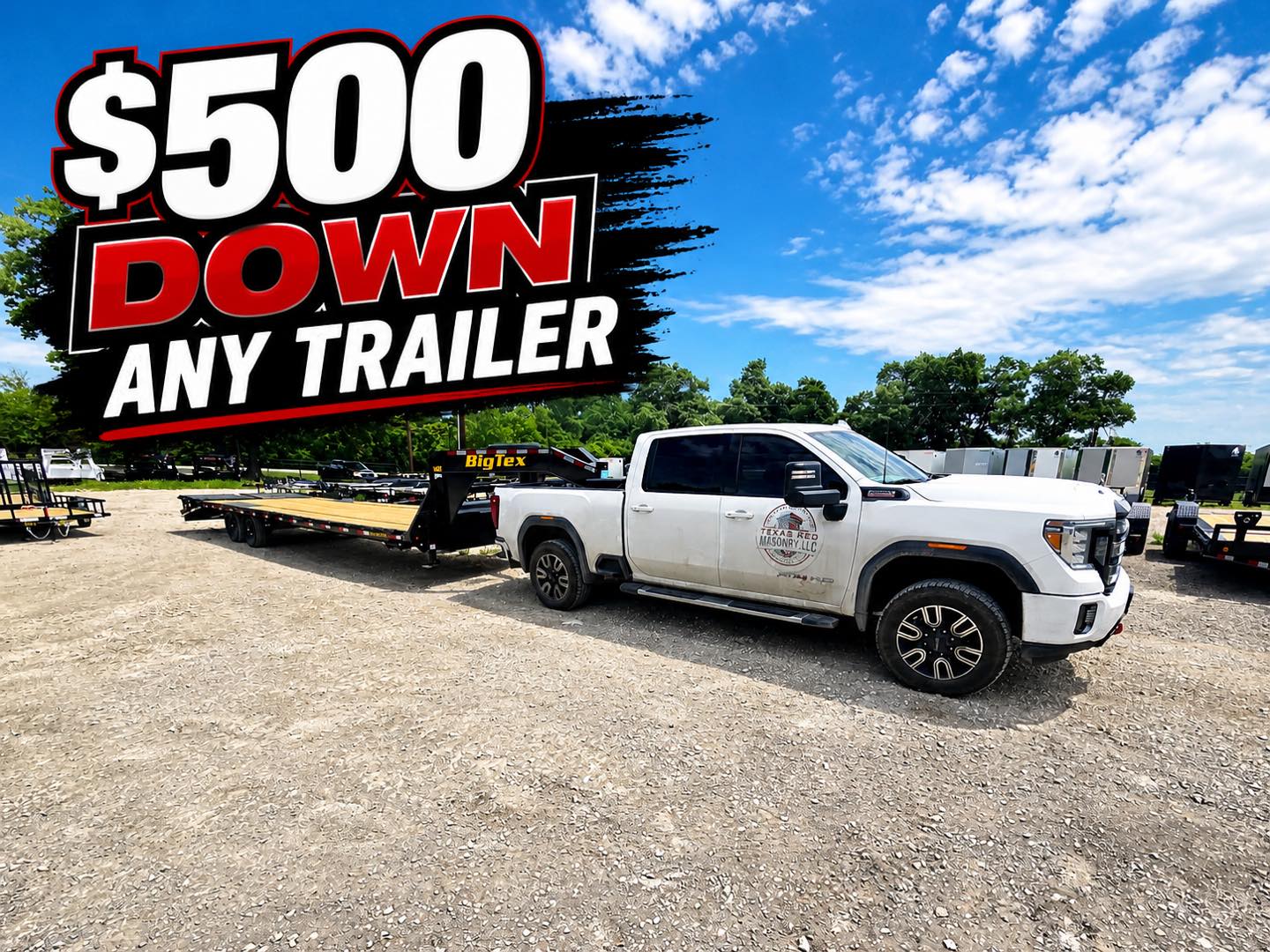 Carter trailer hauls Facebook ad: $500 DOWN ANY TRAILER!