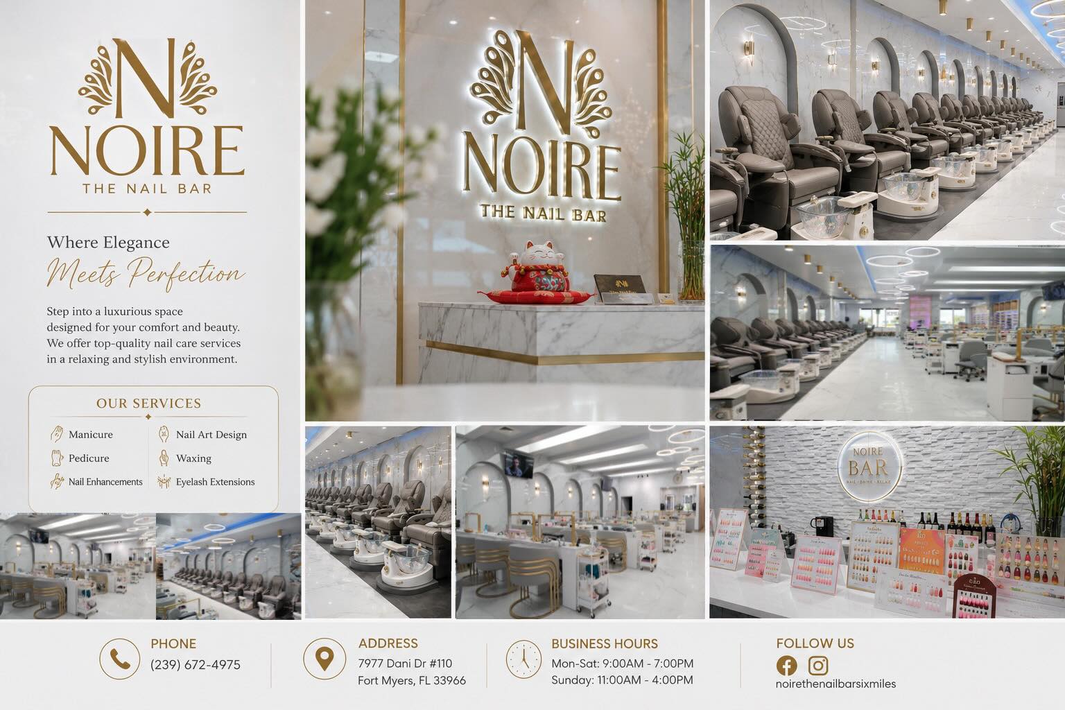 Noire The Nail Bar Six Miles Facebook ad: noirethenailbarfortmyers | Instagram, Facebook | Linktree