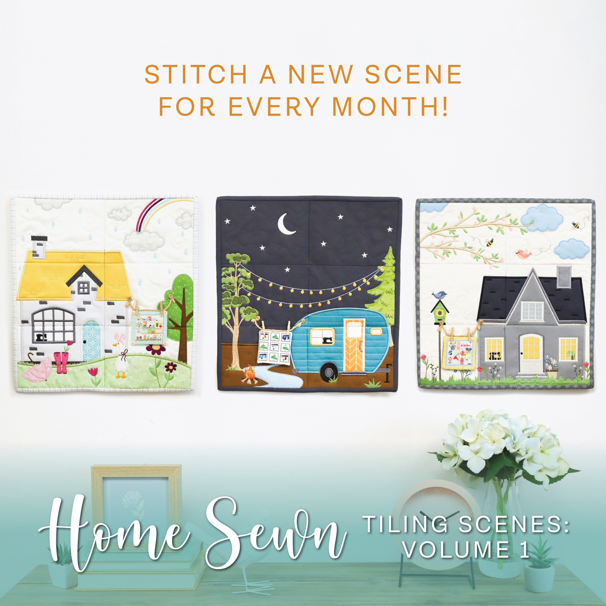 Kimberbell Designs Facebook ad: Stitch panels on your embroidery machine, then sew…