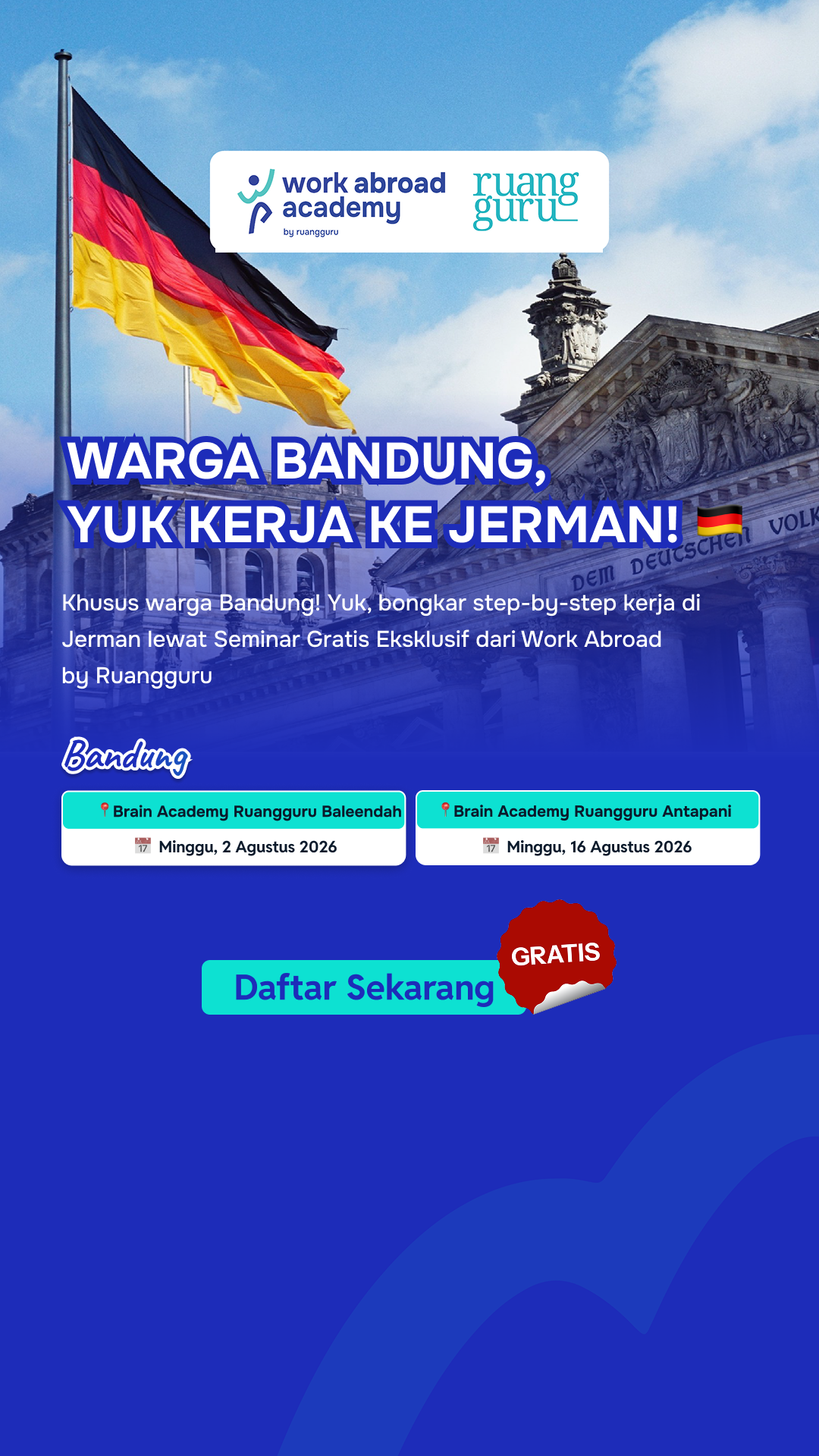 Work Abroad by Schoters Jawa Barat Facebook ad: Warga Bandung! Gaji Kurang? Yuk Ikut Seminar GRATIS Kerja…