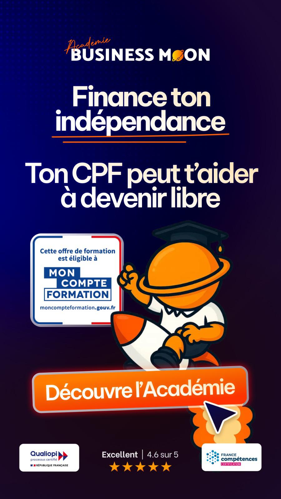 Business Moon Facebook ad: Découvrir les programmes de formation