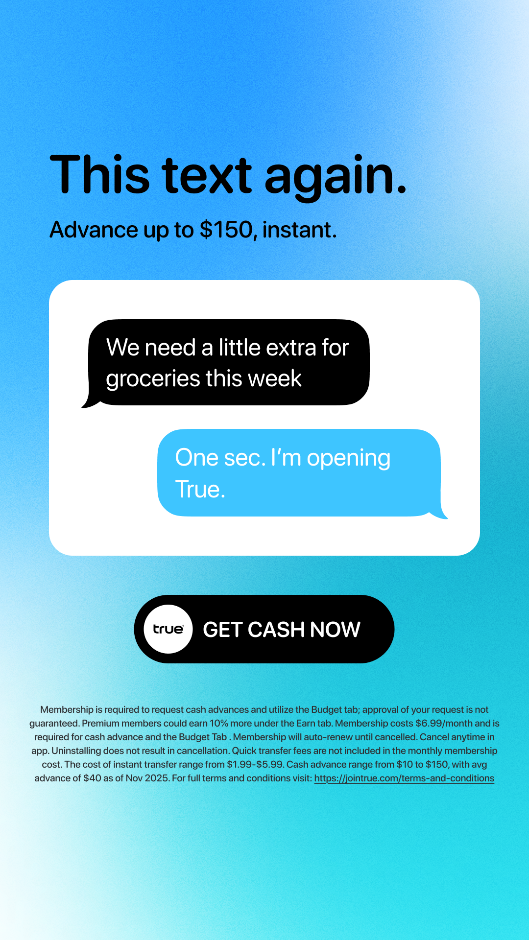 True Finance  Facebook ad