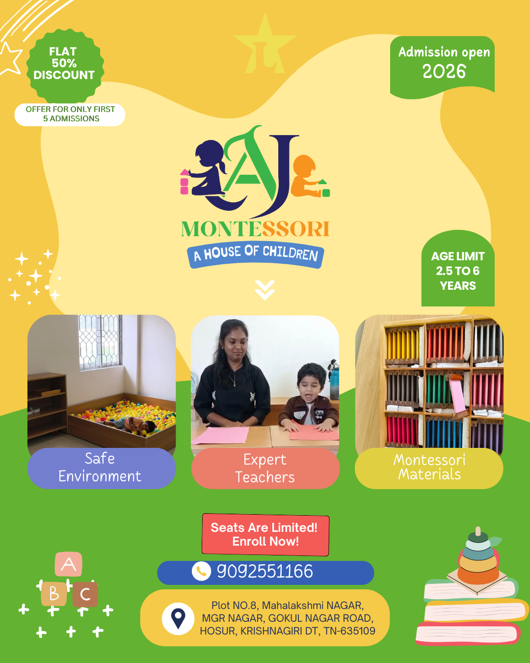 AJ Montessori Facebook ad: Chat with us