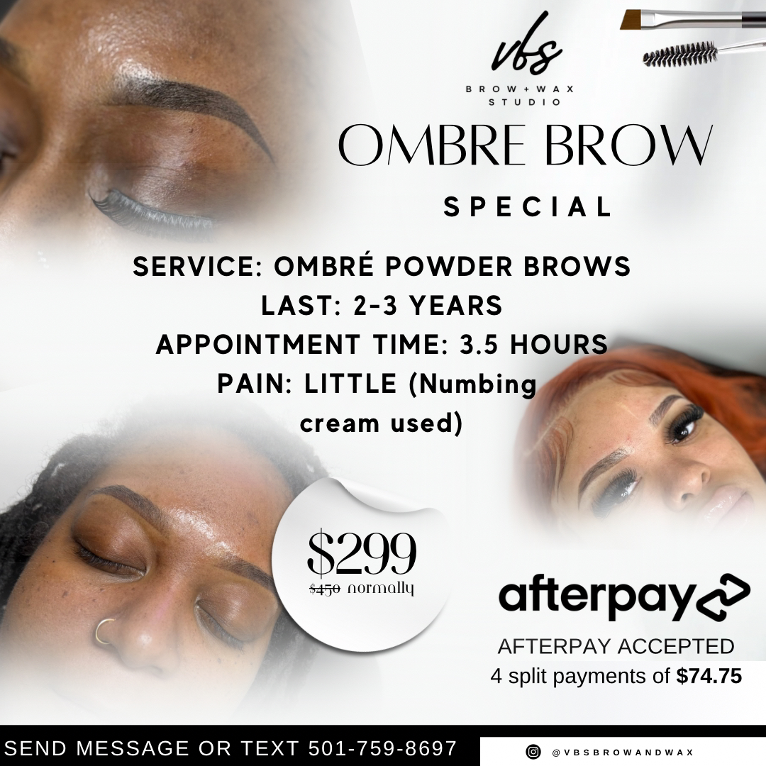 Vital Beauty Solutions Facebook ad: OMBRÉ POWDER BROW SPECIAL