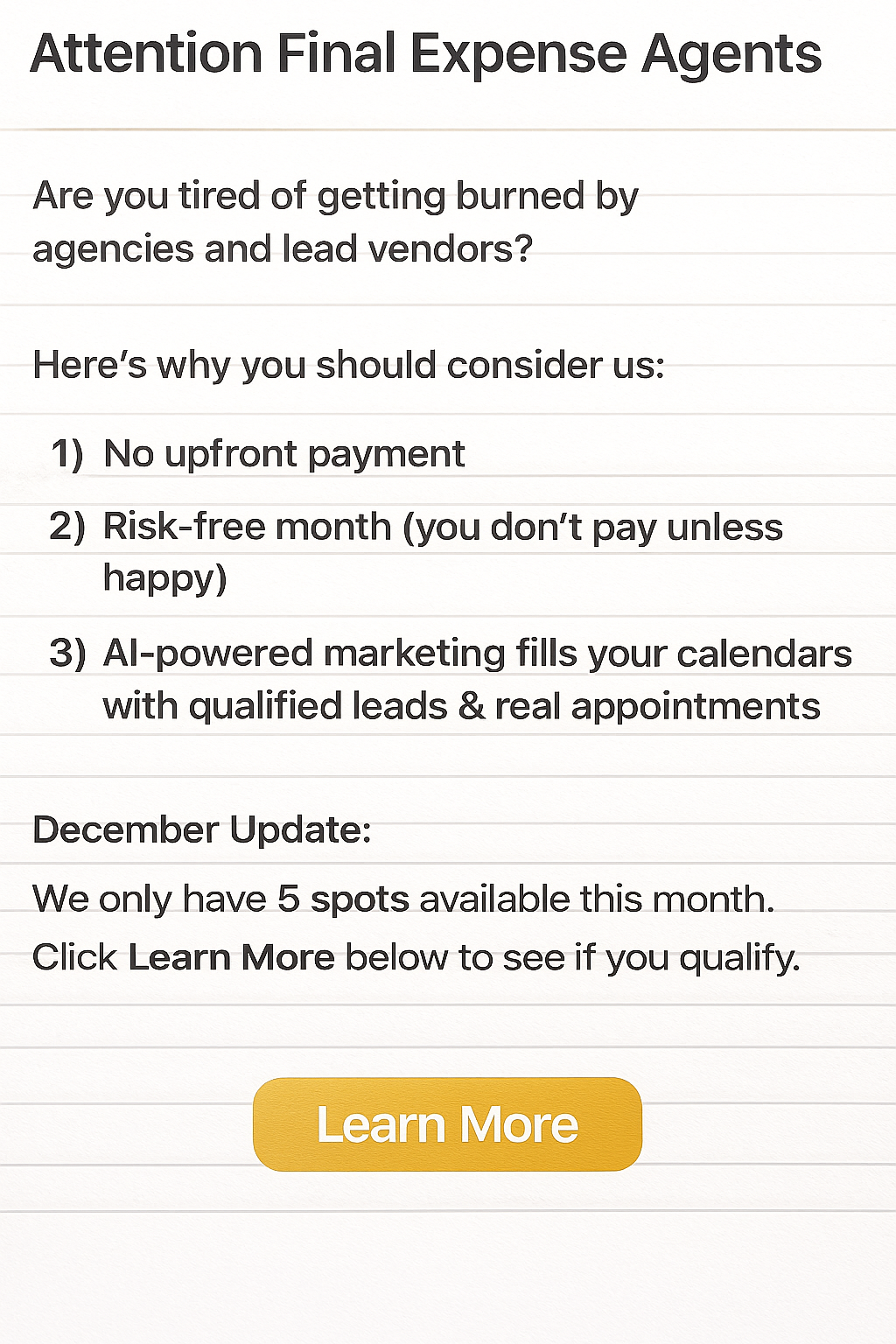 Virtual Blue Agency Facebook ad
