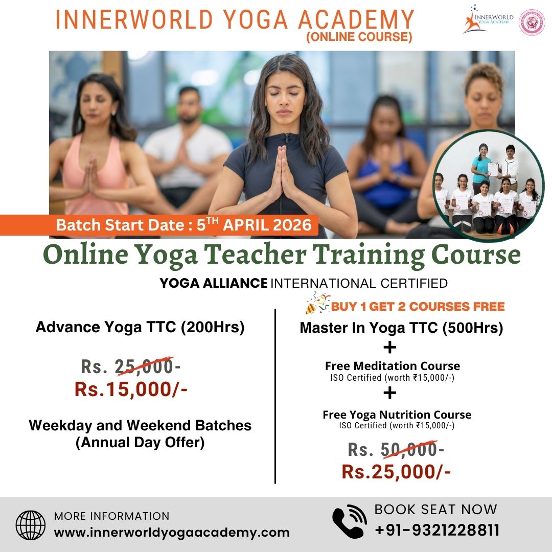 Inner world yoga academy Facebook ad: Become a Certified Yoga Teacher