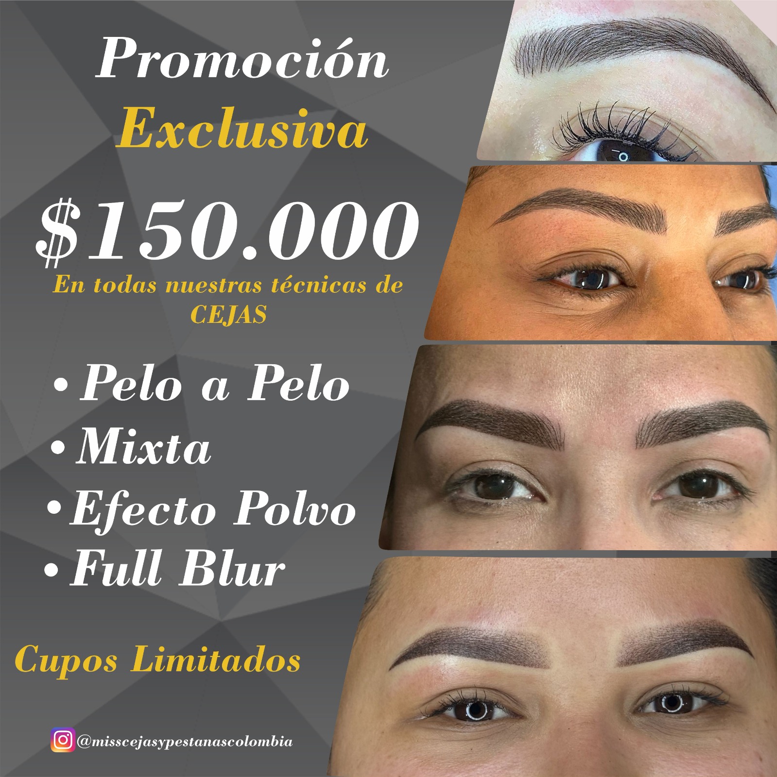 Miss Cejas y Pestañas Neiva Facebook ad: Agenda tu cita en Pitalito, ¡no te quedes sin cupo!
