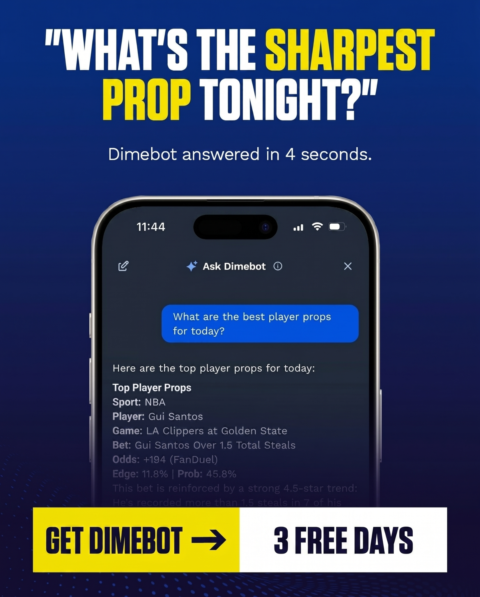 Dimers Facebook ad: Bet Smarter With Real Data