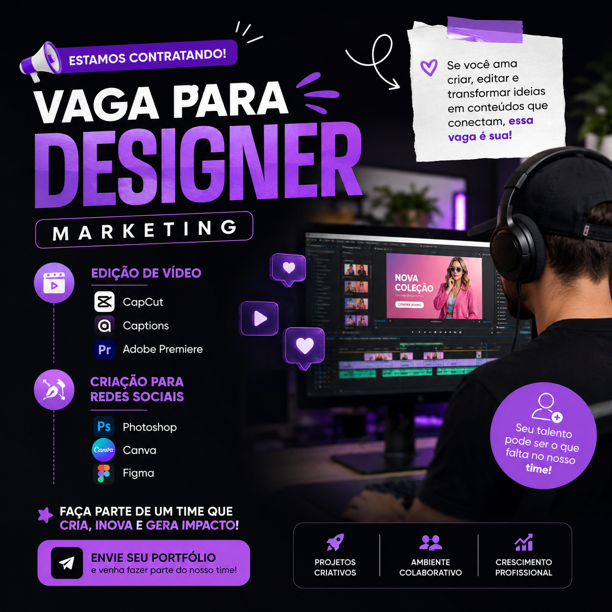 RevisaPrev Facebook ad: Vaga para Designer