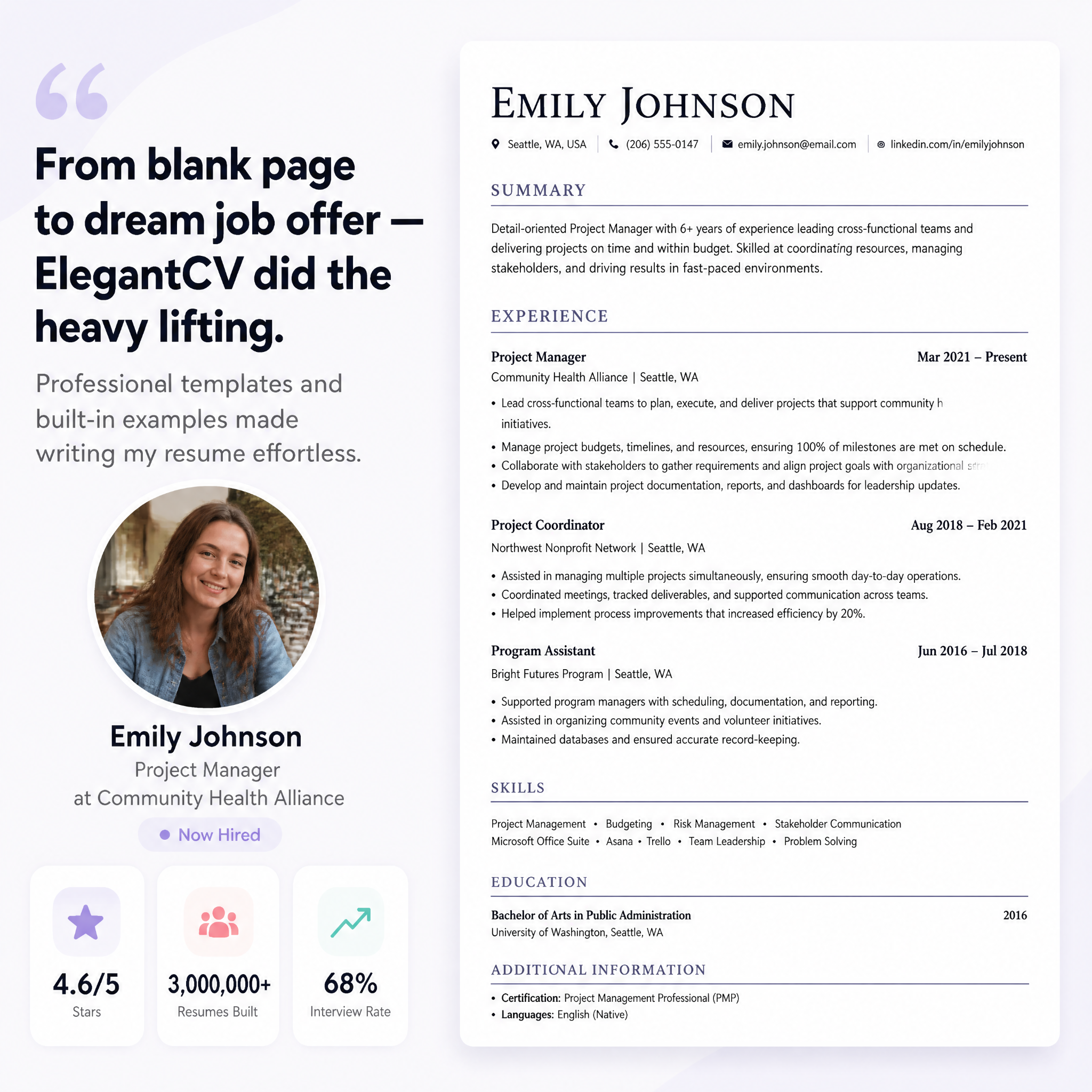 Elegant CV Facebook ad