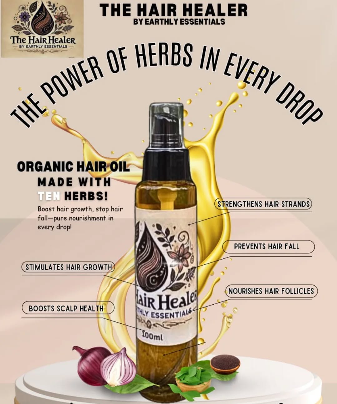 The Hair Healer Facebook ad: Tired of hair fall and lifeless strands?