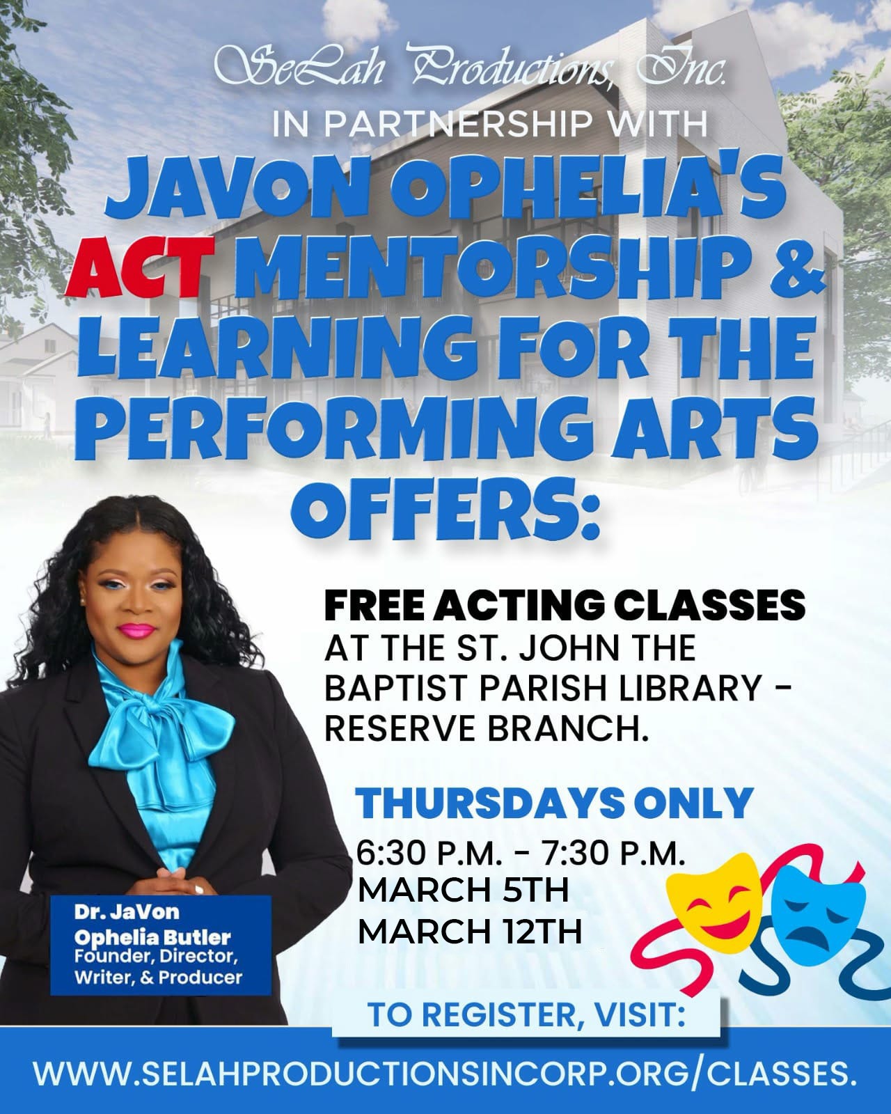 SeLah Productions, Inc. Facebook ad: PERFORMING ARTS ALERT