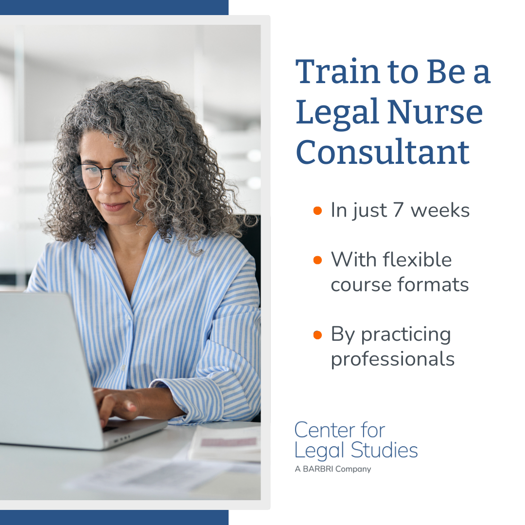 CLS by BARBRI Facebook ad: Start Your Career as a Legal Nurse Consultant