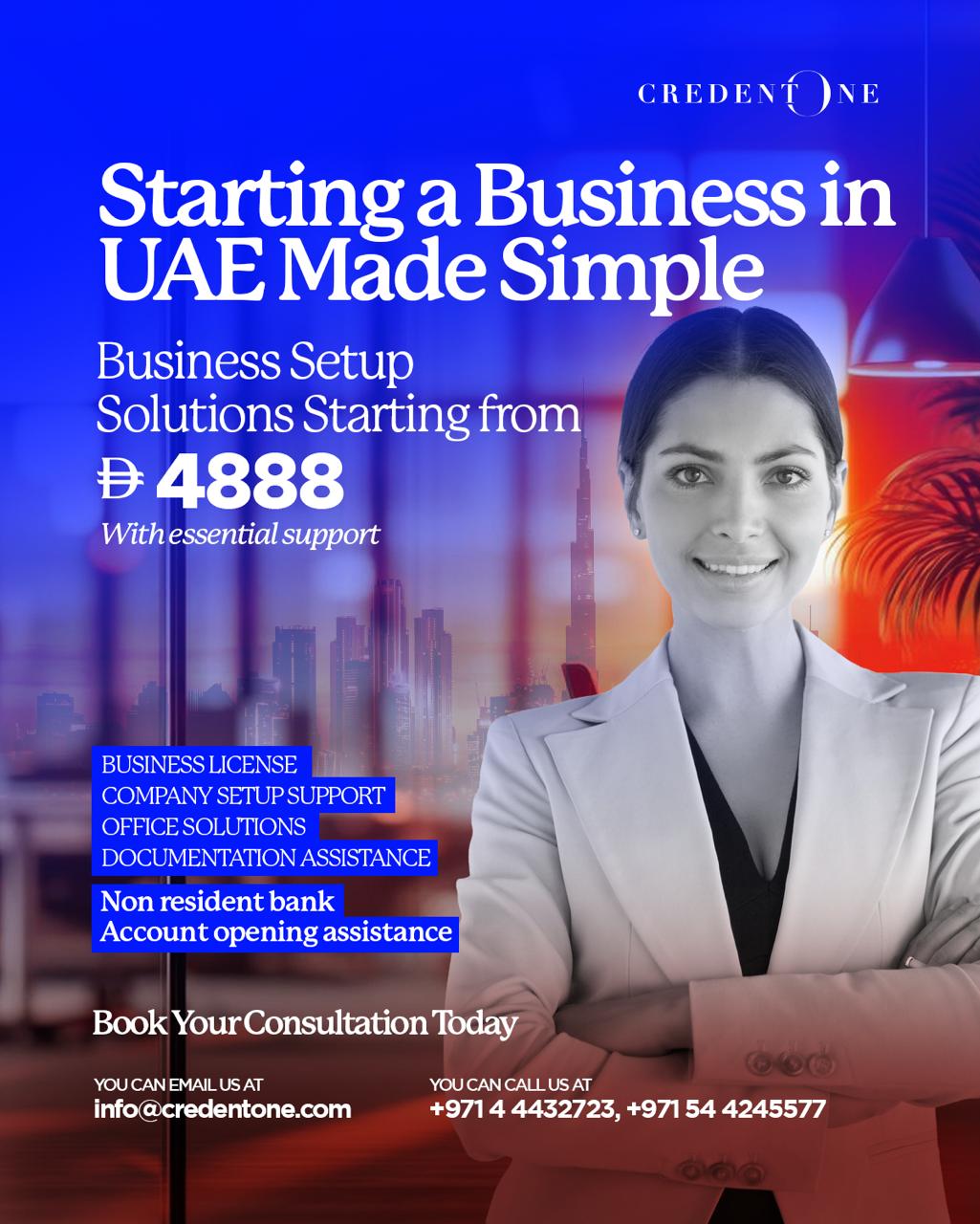 CredentOne Facebook ad: Fully compliant UAE company setup