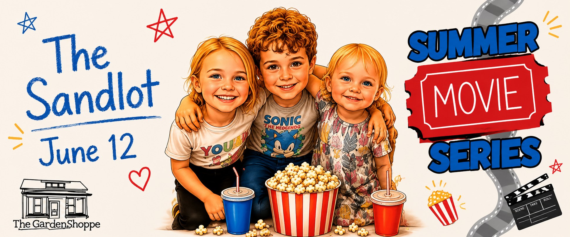 The GardenShoppe Facebook ad: Free Friday night Summer movie series The Sandlot!