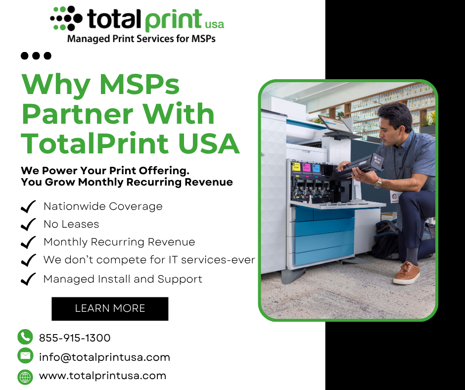 TotalPrint USA - Nationwide Managed Print Services Facebook ad: Grow Your MSP Revenue with TotalPrint USA