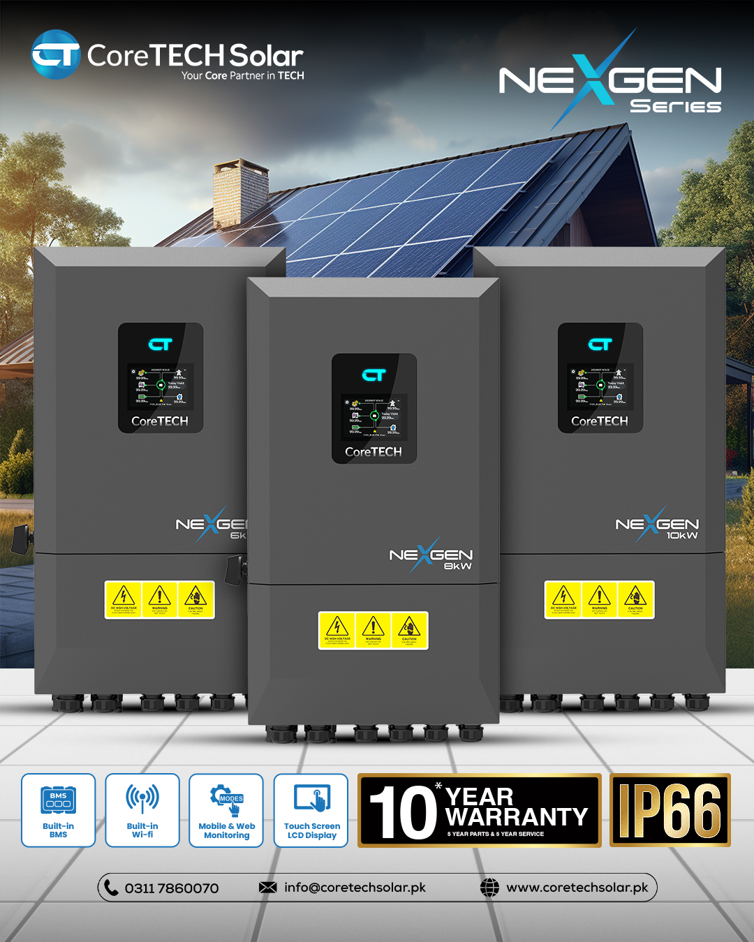 CoreTech Solar Facebook ad: Engineered for consistency.