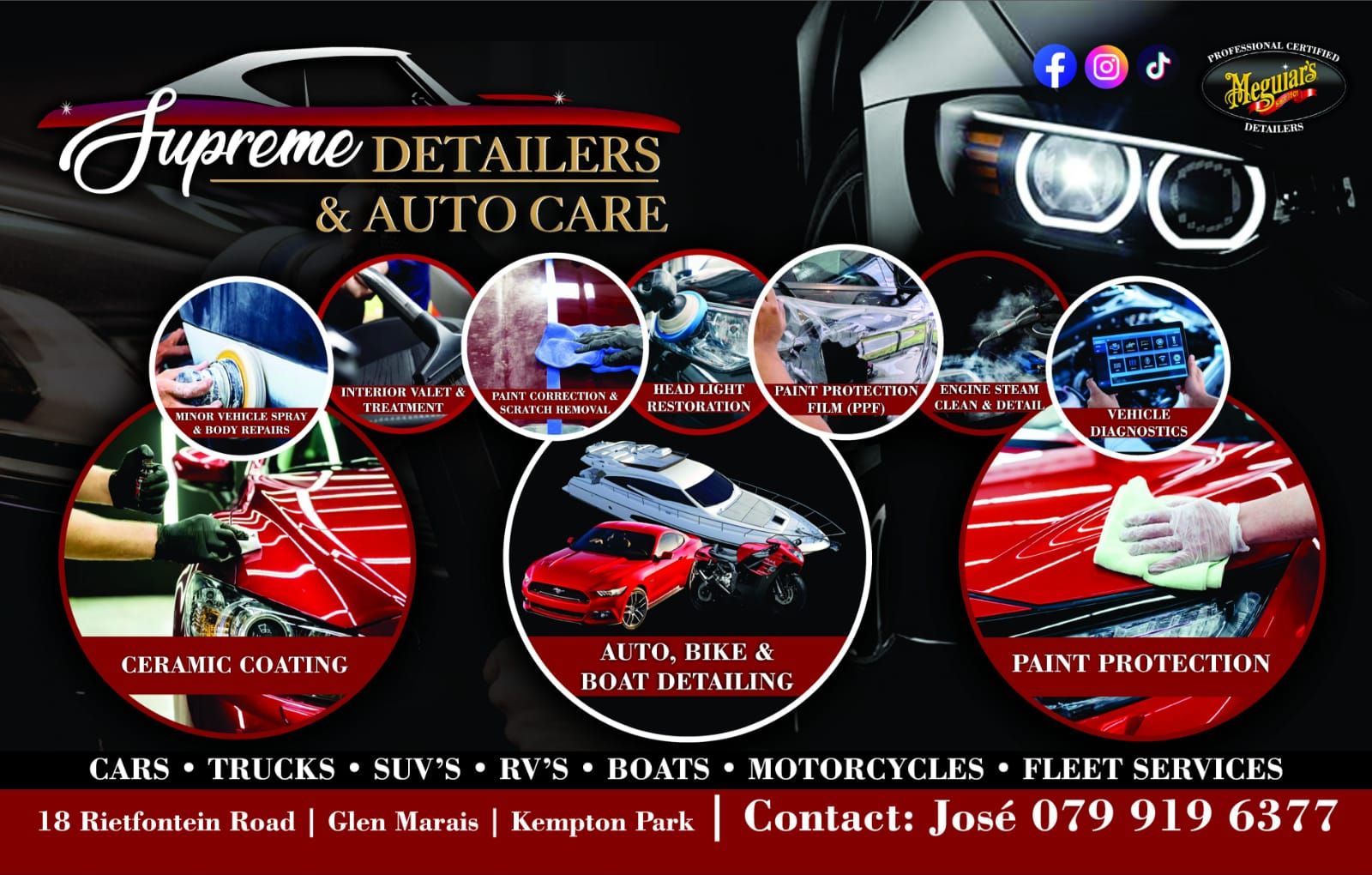 Supreme Detailers & Auto Care Facebook ad: Certified Vehicle detailing, Respraying,Customization…
