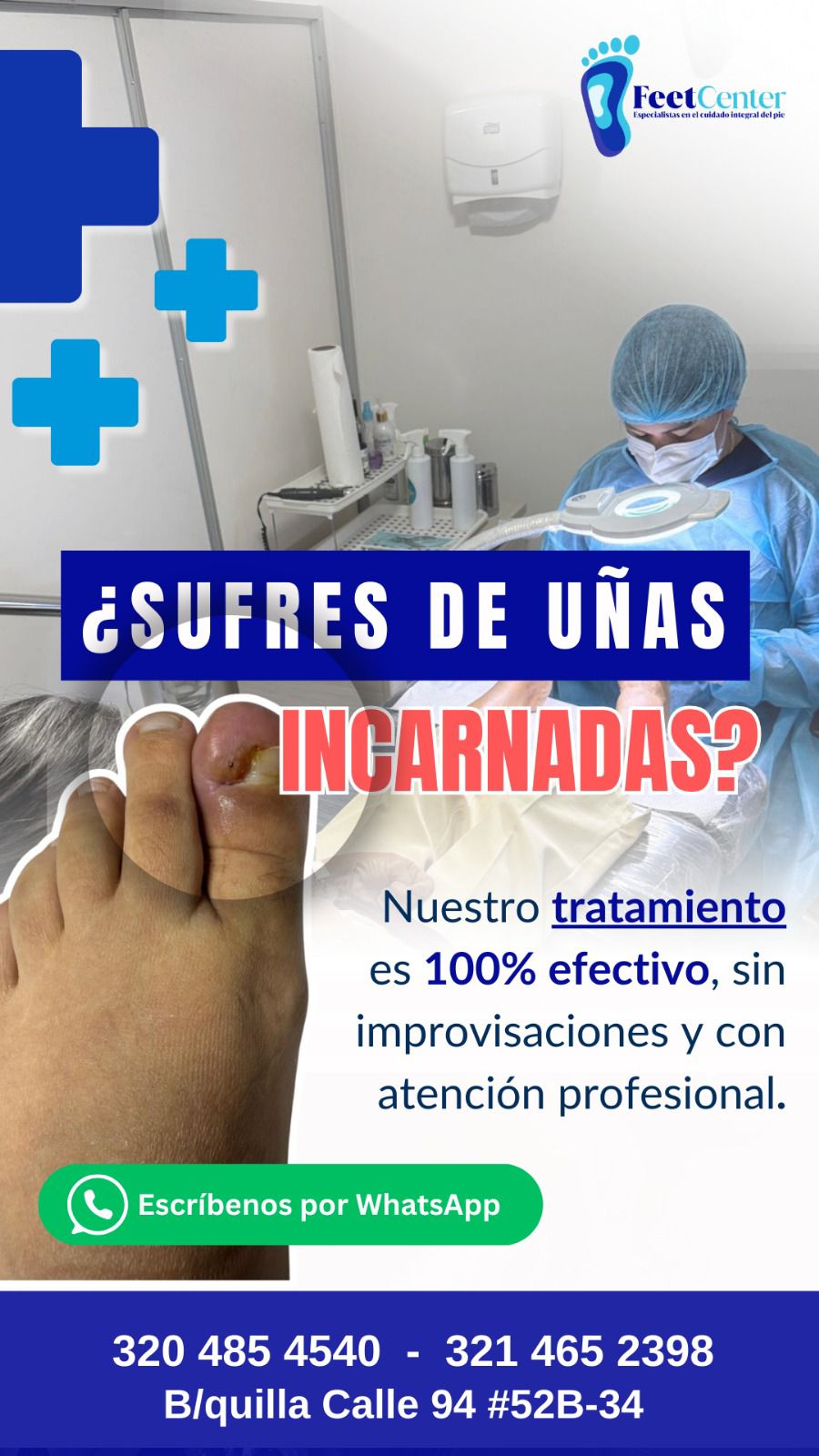 Podólogos FeetCenter Facebook ad: ¡Tus pies merecen atención profesional!