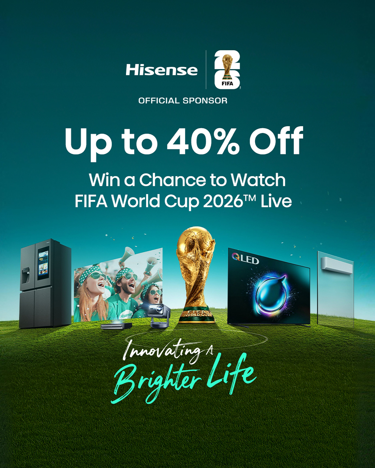 Hisense Middle East Facebook ad: Up to 40% OFF Hisense Deals