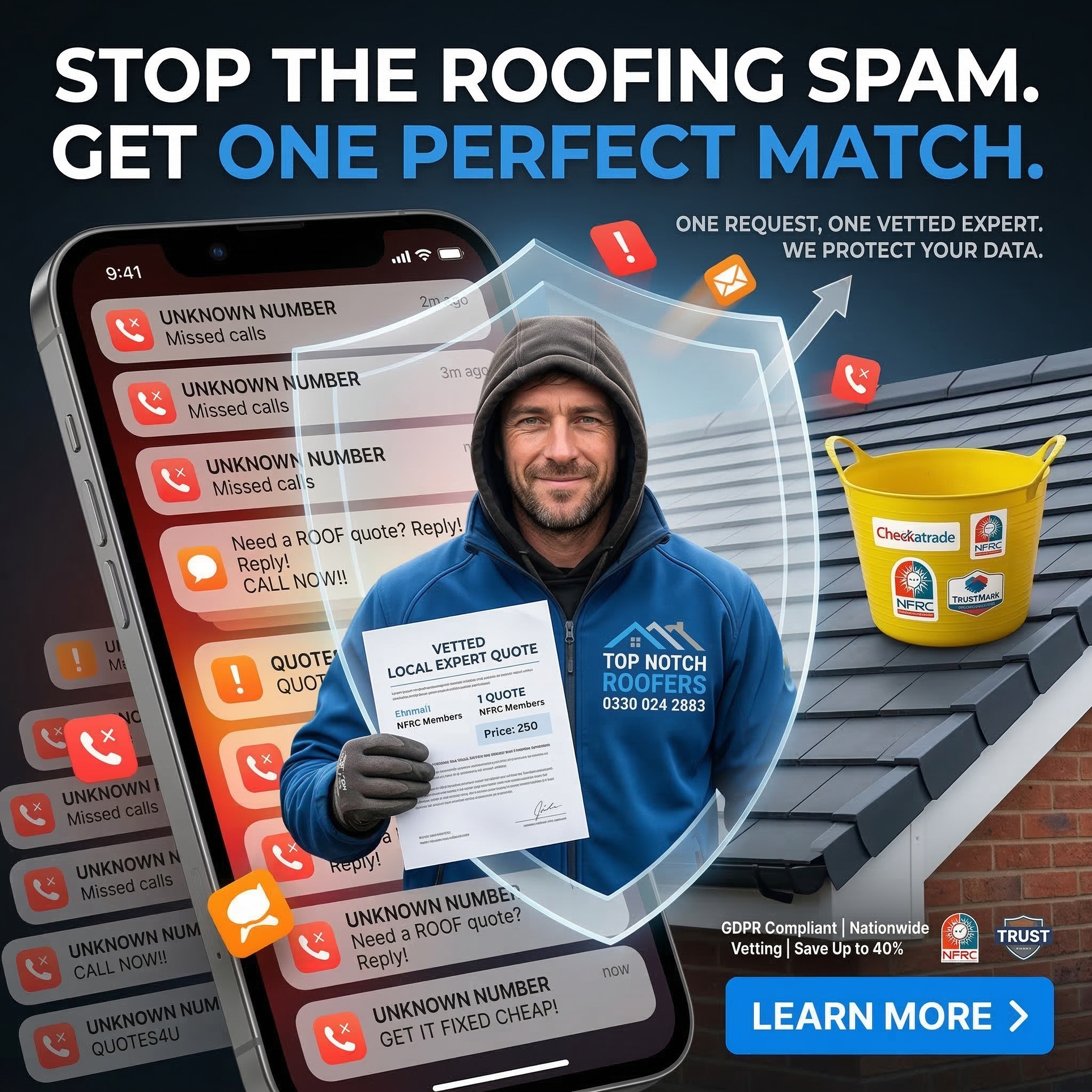 TopNotch Roofers Facebook ad