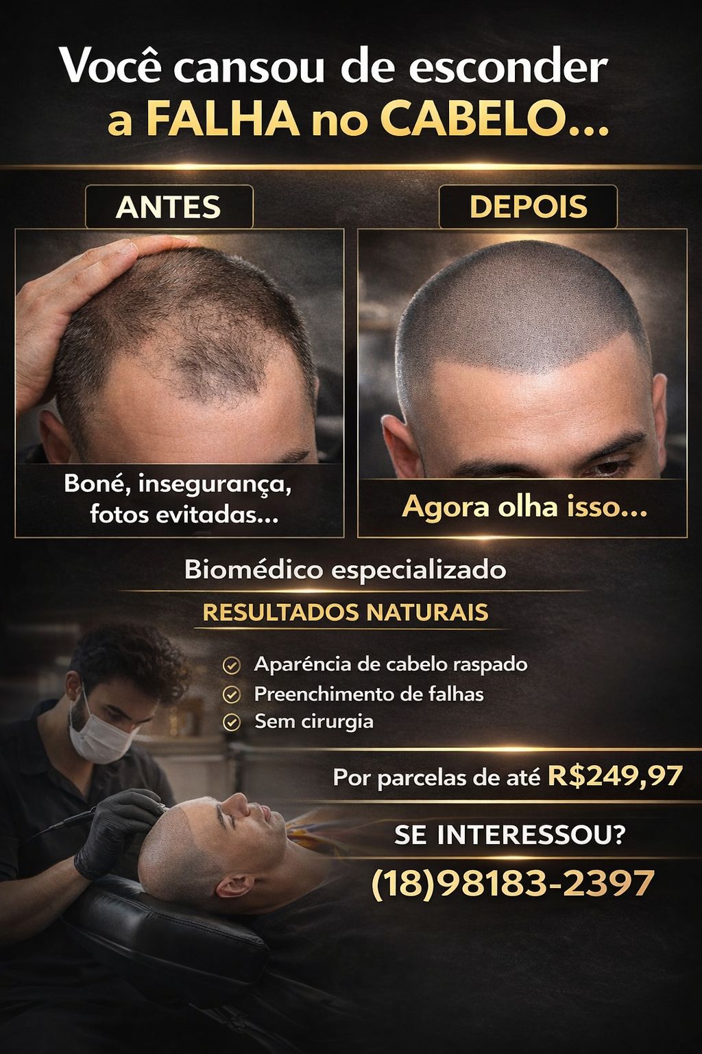 Orlando saturno Micropigmentação Capilar Facebook ad