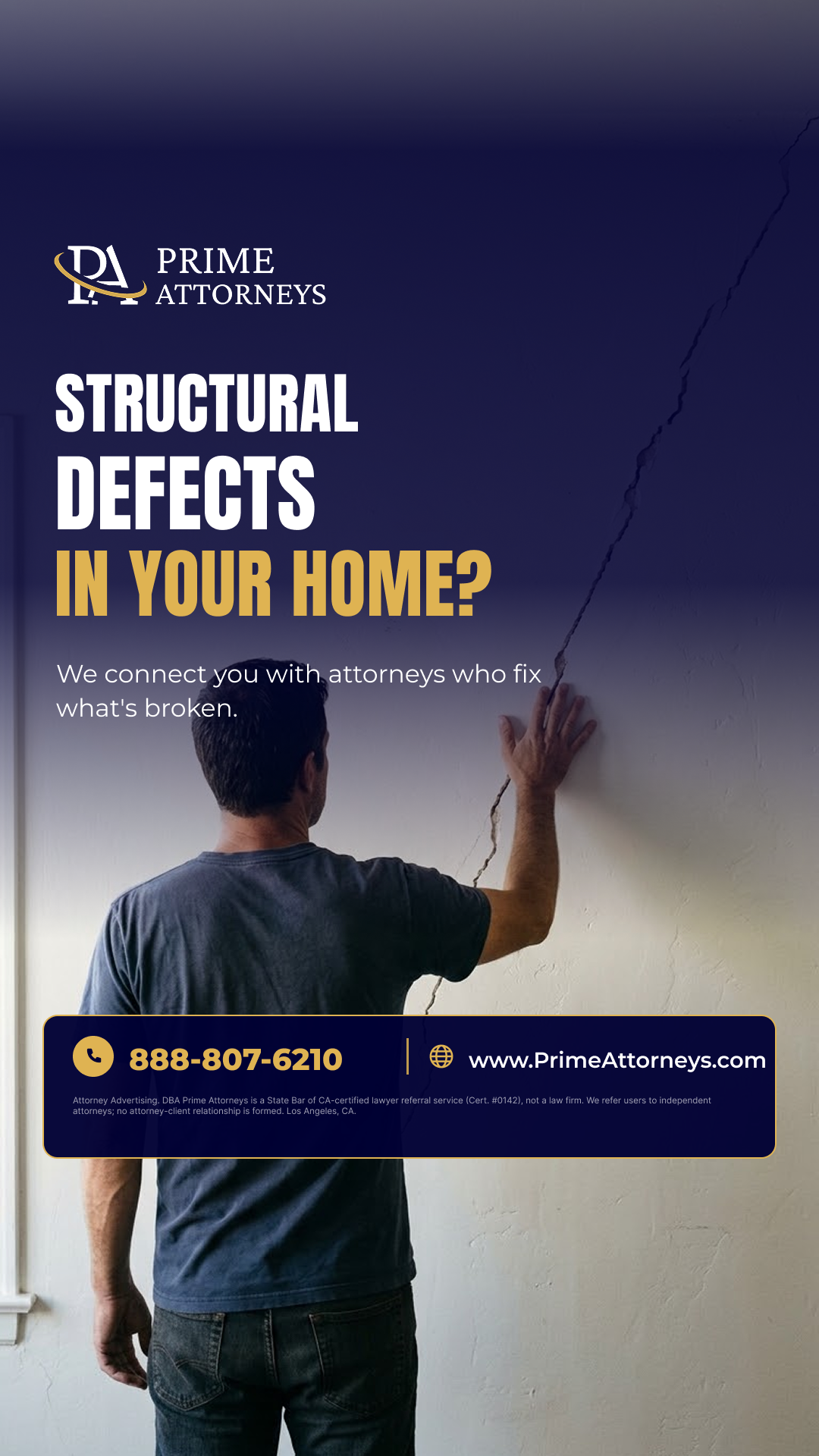 Prime Attorneys Facebook ad: Get a Free Construction Defect Case Evaluation