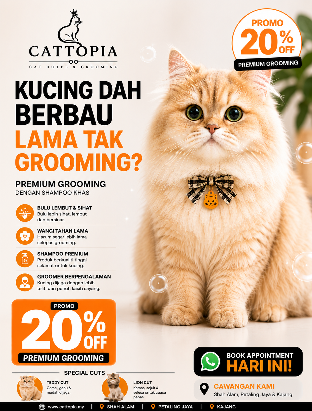 Cattopia PJ Facebook ad: Dapatkan Mandian Premium Di Cattopia Tekan >>>>