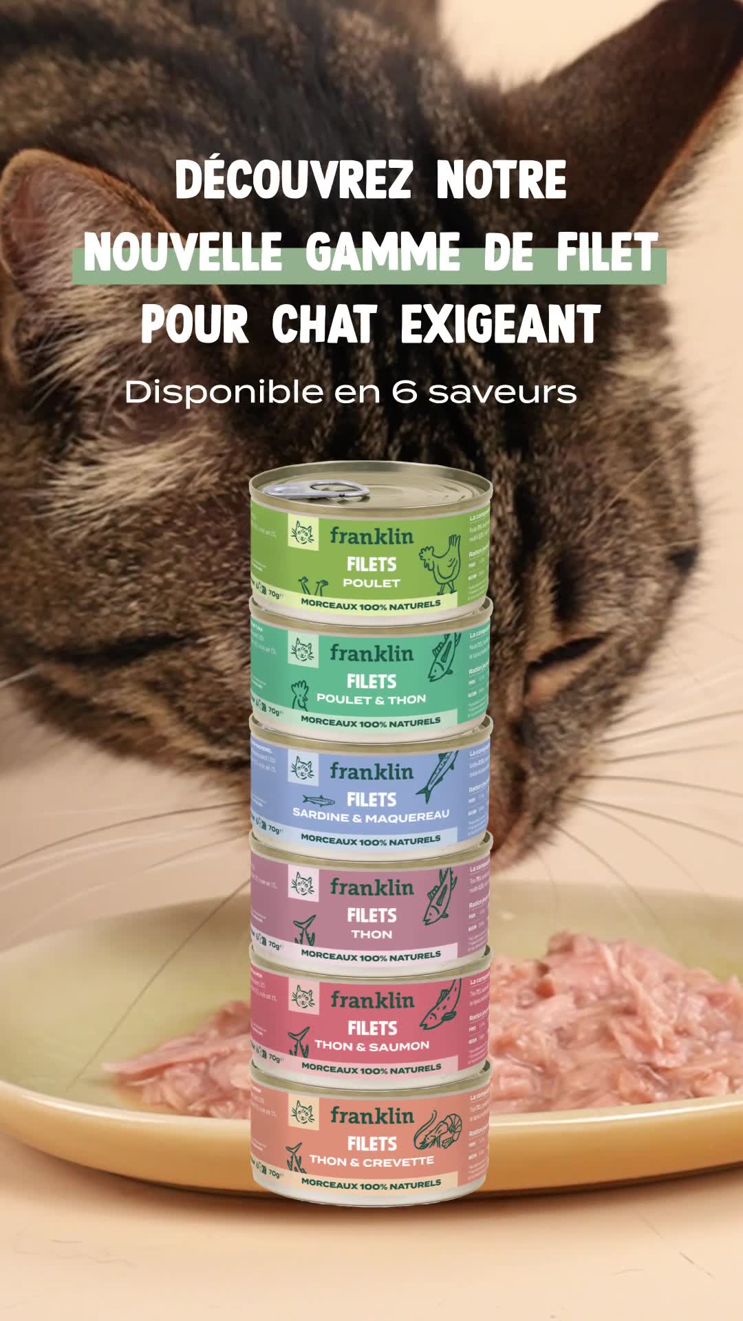 Franklin Pet Food Facebook ad: Nouvelle gamme de filets
