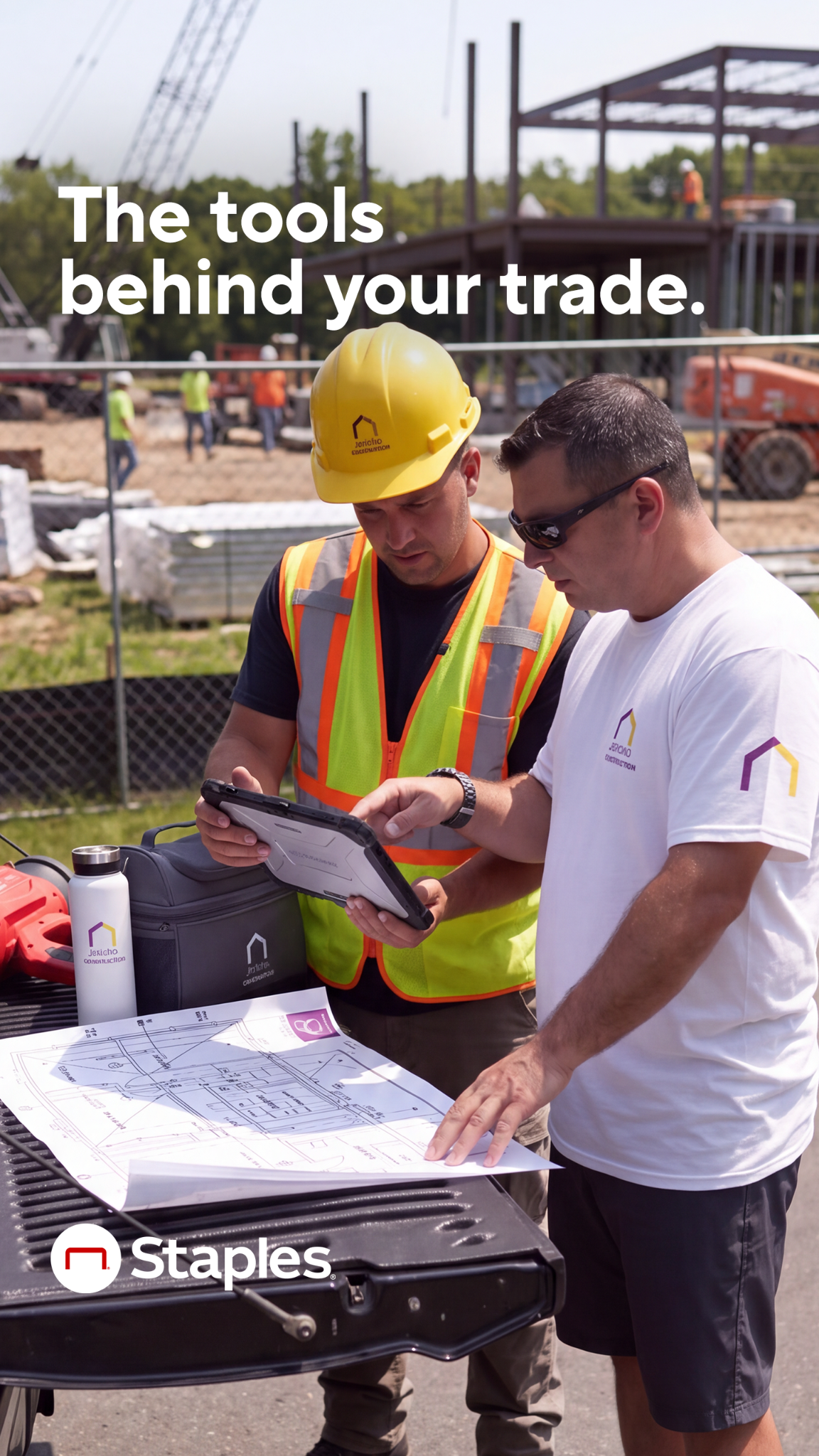 Staples Facebook ad: Built for busy crews