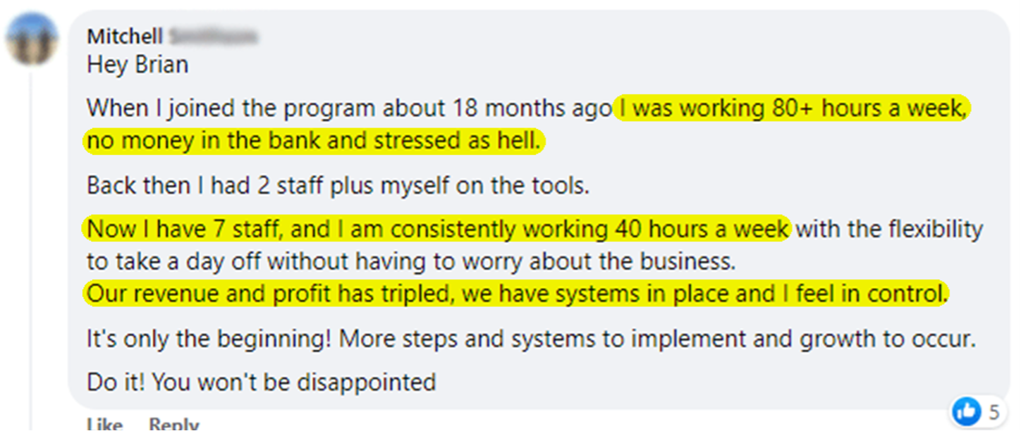 The Profitable Tradie Program Facebook ad