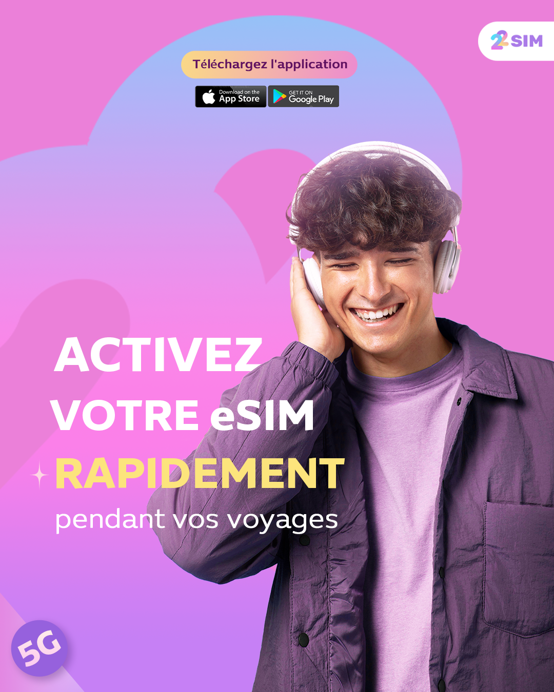 22esims Facebook ad: Internet en voyage بسهولة