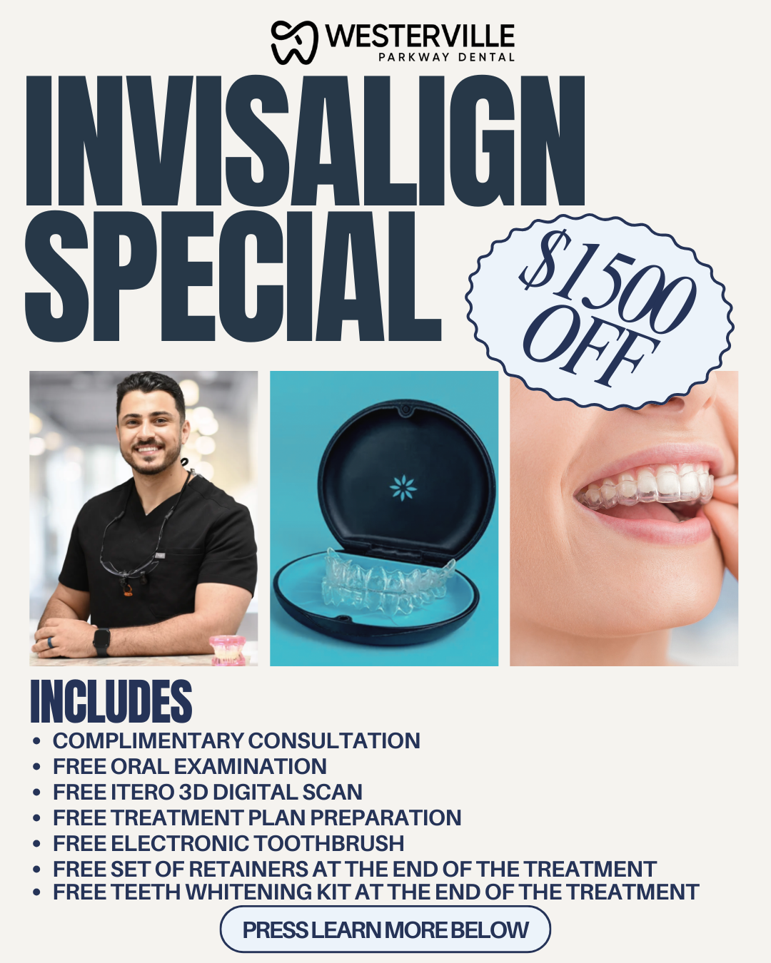 Westerville Parkway Dental Facebook ad from Jan 12, 2026