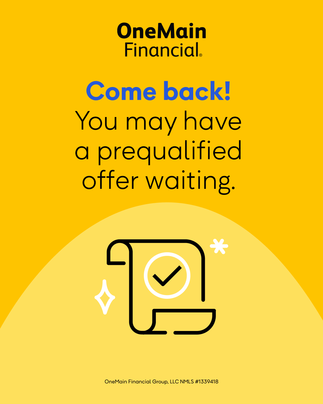 OneMain Financial Facebook ad