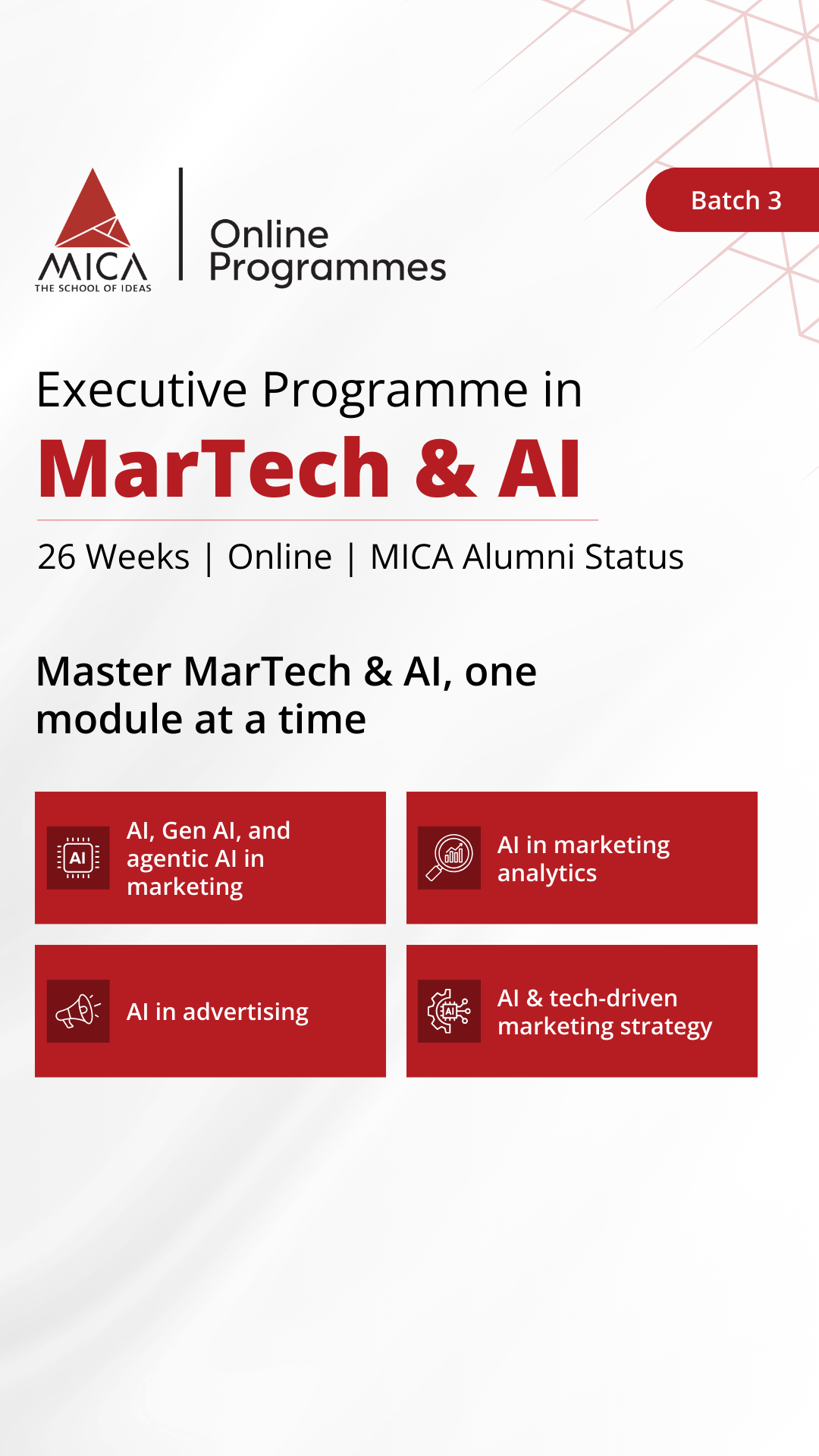 MICA Executive Programme in MarTech and AI Facebook ad from Apr 2, 2026
