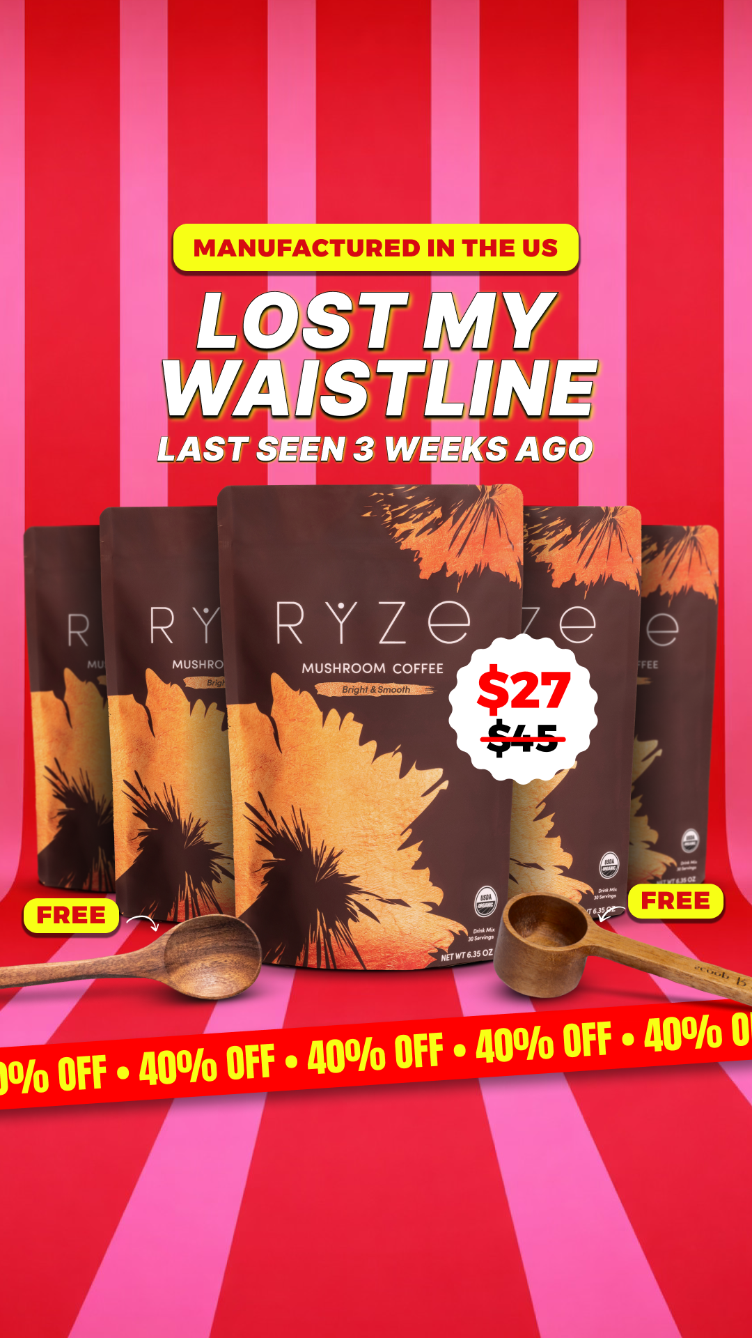 RYZE Superfoods Facebook ad