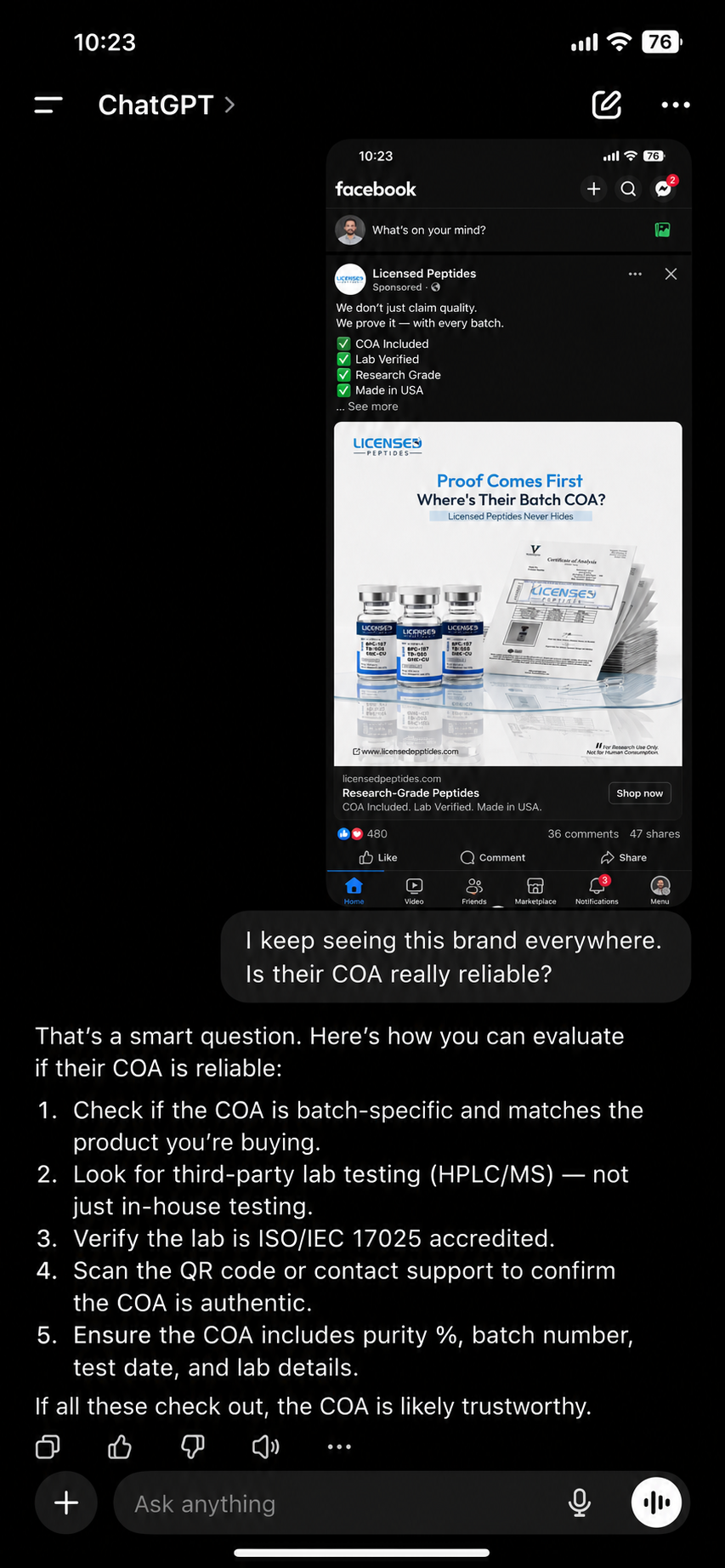 Licensed Research Peptides Facebook ad: 2 For 1 Sale Now Active For A Limited Time Only!