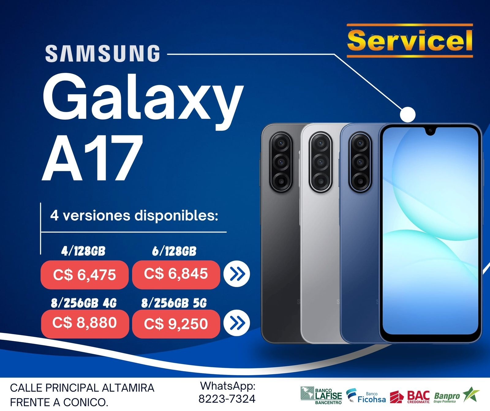 Servicell Facebook ad: Buenas fotos, batería duradera y precio increíble