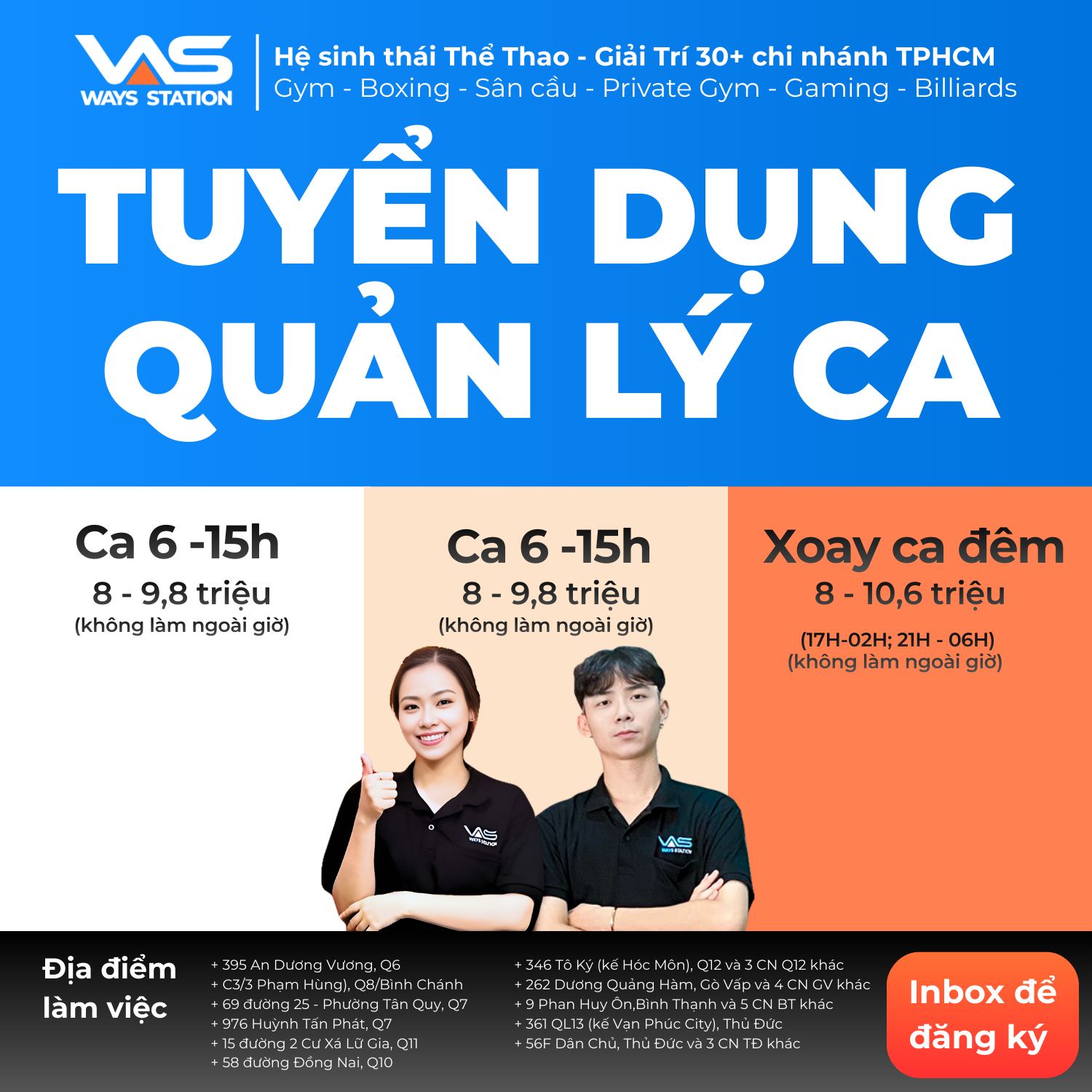 Ways Station Tuyển Dụng Facebook ad: TUYỂN QUẢN LÝ CA CA CỐ ĐỊNH: (CÓ…