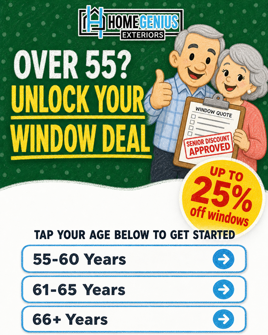 Home Genius Exteriors Facebook ad