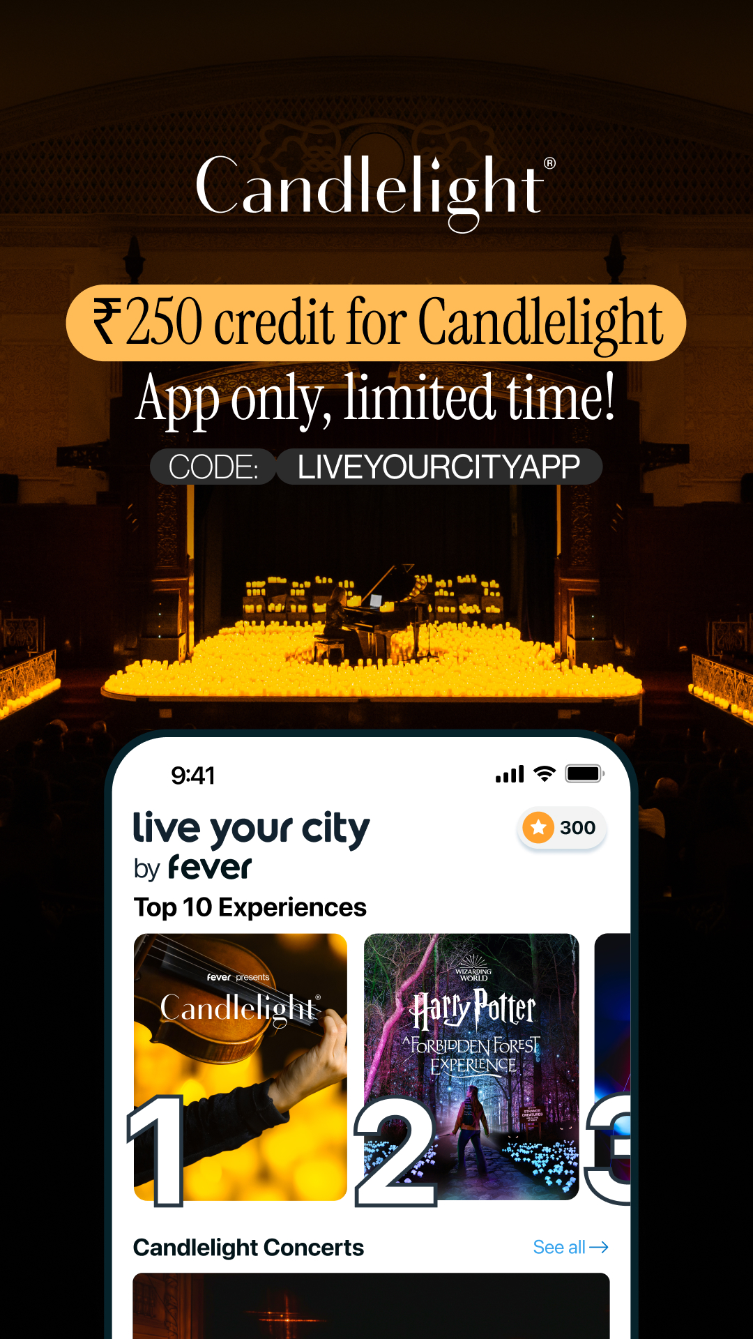 Candlelight Concerts by Fever Facebook ad