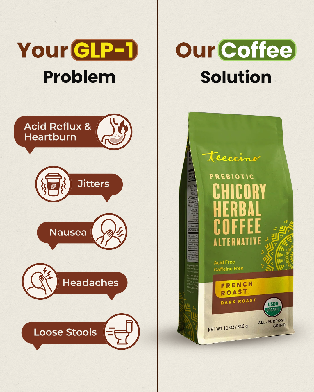 Teeccino Herbal Coffees & Teas Facebook ad