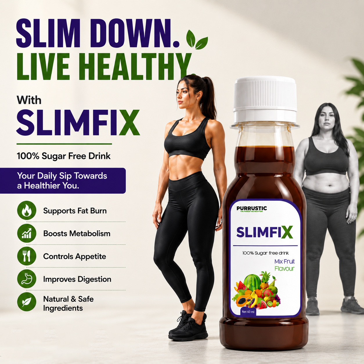 Purrustic Facebook ad: Slim Down. Live Healthy