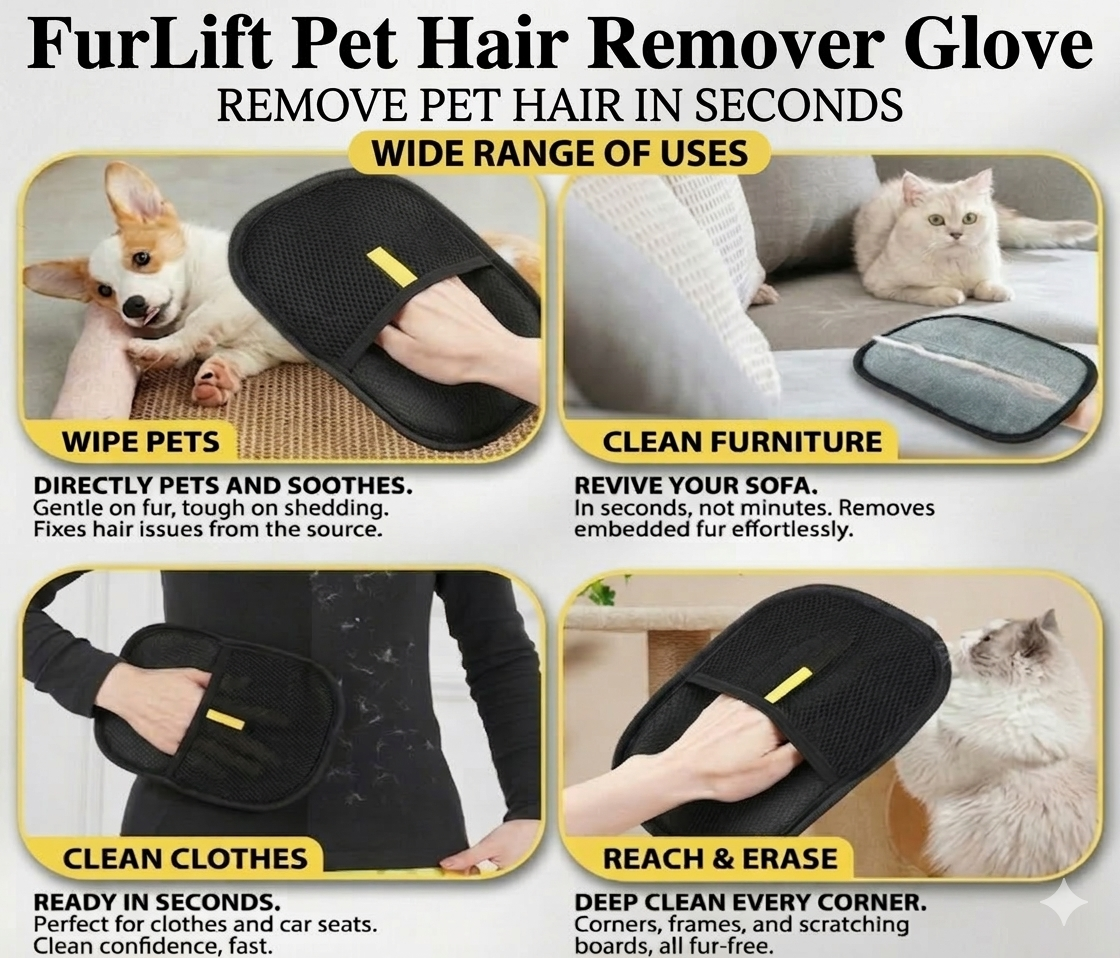 Purely Charmed Facebook ad: Removes Pet Hair in Seconds